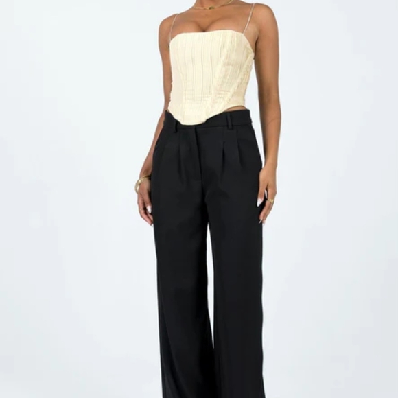 Princess Polly Cream Ribbed Bustier Bodysuit - Picture 3 of 8